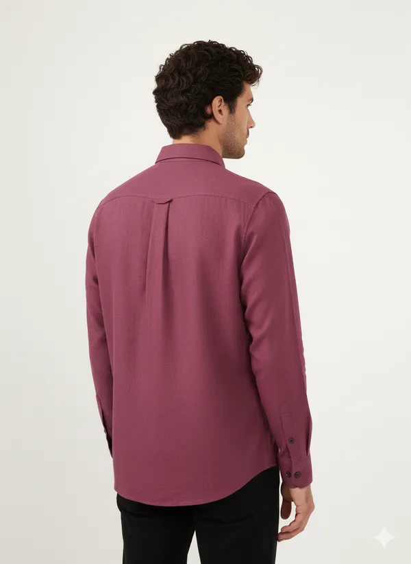Burgundy_Cotton_Linen_Regular_Fit_Shirt_For_Men