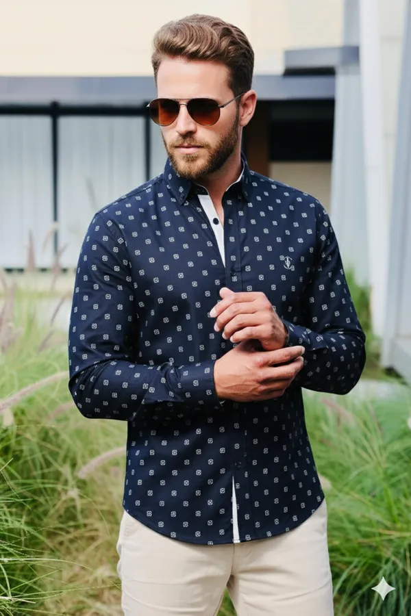 Blue_Cotton_Linen_Regular_Fit_Shirt_For_Men