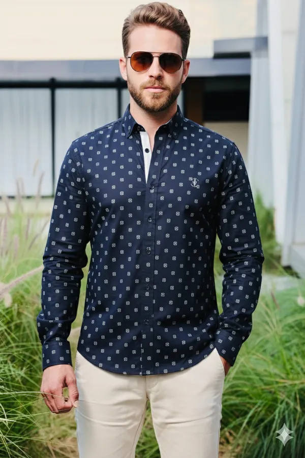 Blue_Cotton_Linen_Regular_Fit_Shirt_For_Men