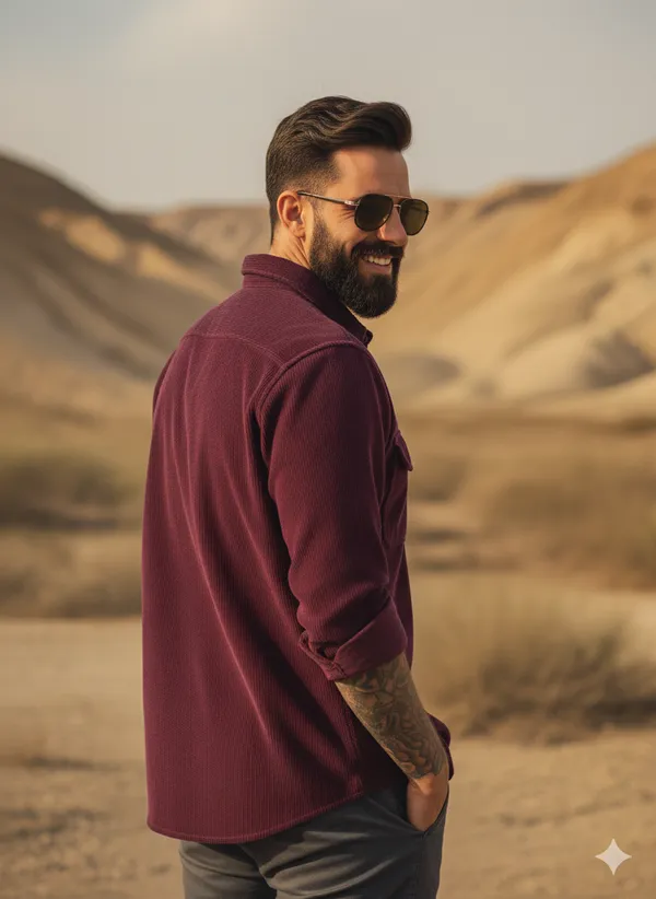 Brown_Cotton_Linen_Regular_Fit_Shirt_For_Men