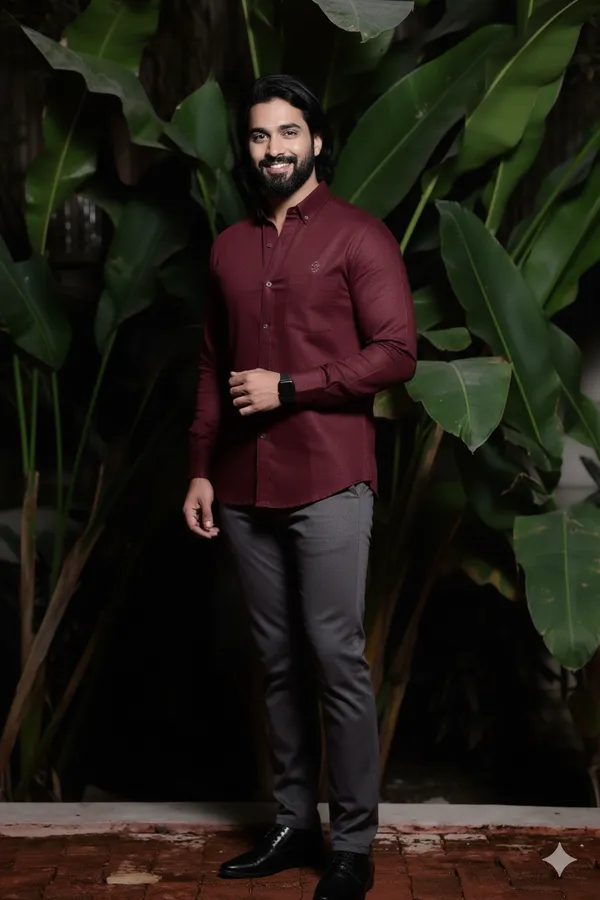 Brown_Cotton_Linen_Regular_Fit_Shirt_For_Men