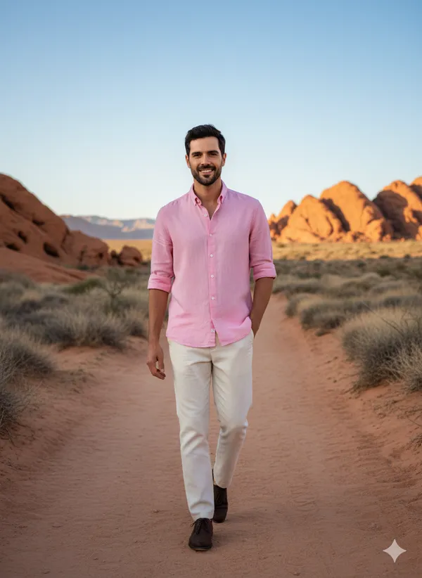 Pink_Cotton_Linen_Regular_Fit_Shirt_For_Men