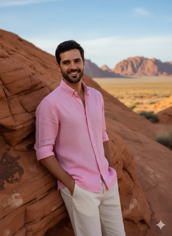 Pink_Cotton_Linen_Regular_Fit_Shirt_For_Men