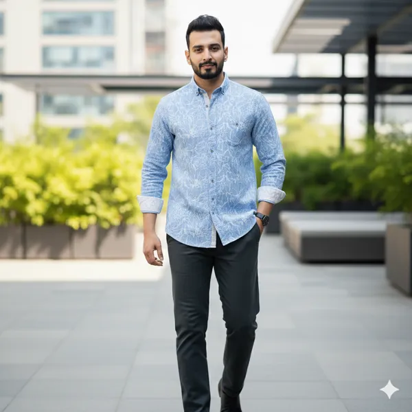 Sky_Blue_Cotton_Linen_Slim_Fit_Shirt_For_Men