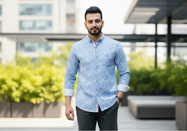 Sky_Blue_Cotton_Linen_Slim_Fit_Shirt_For_Men