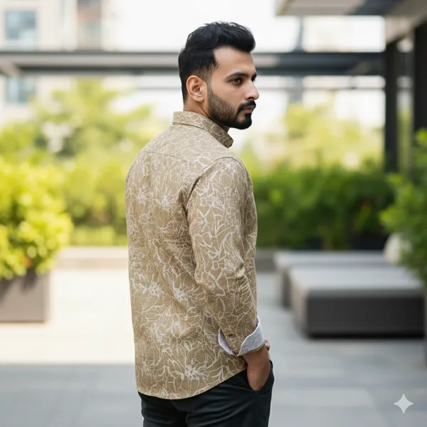 Cream_Cotton_Linen_Slim_Fit_Shirt_For_Men