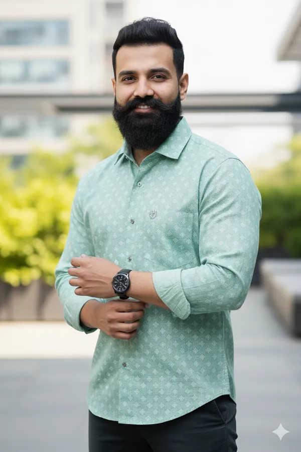 Midnight_Green_Cotton_Slim_Fit_Shirt_For_Men