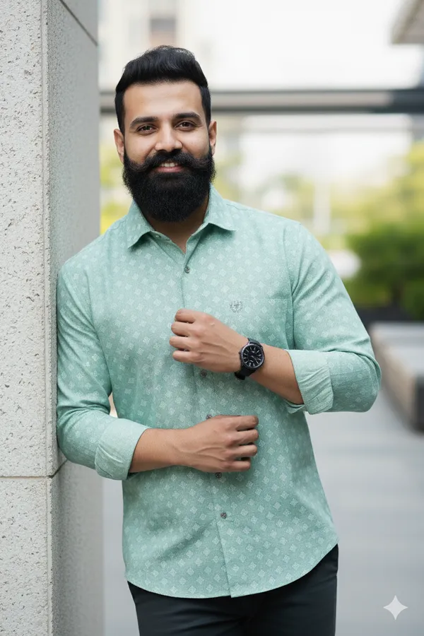 Midnight_Green_Cotton_Slim_Fit_Shirt_For_Men