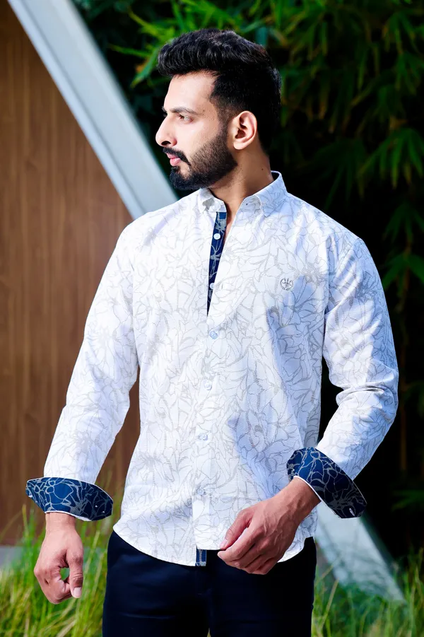 White_Cotton_Linen_Slim_Fit_Shirt_For_Men