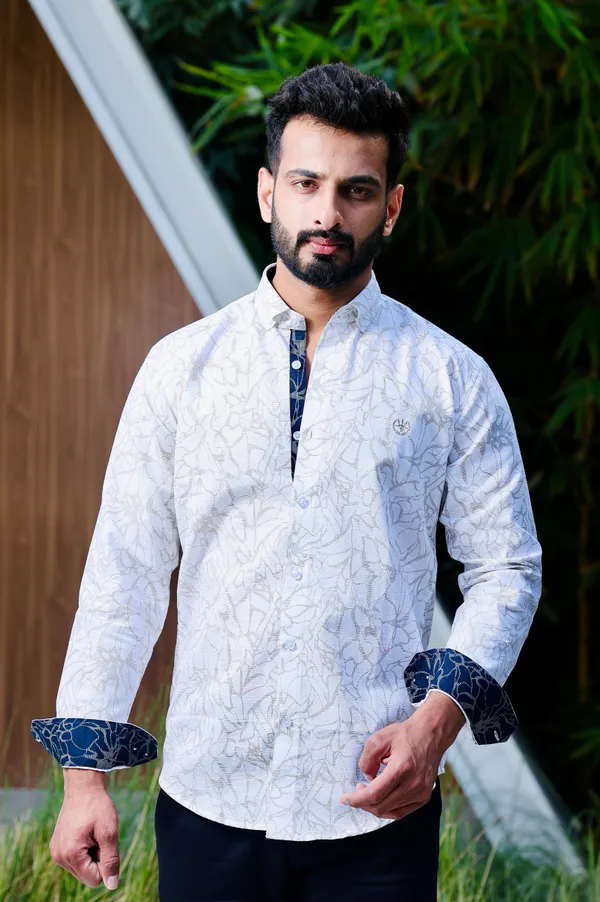 White_Cotton_Linen_Slim_Fit_Shirt_For_Men