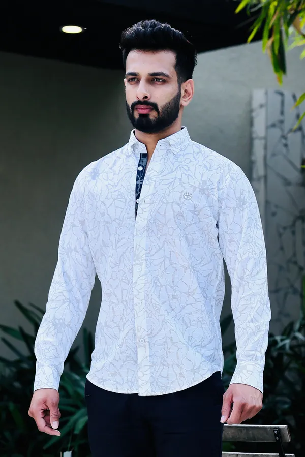 White_Cotton_Linen_Slim_Fit_Shirt_For_Men