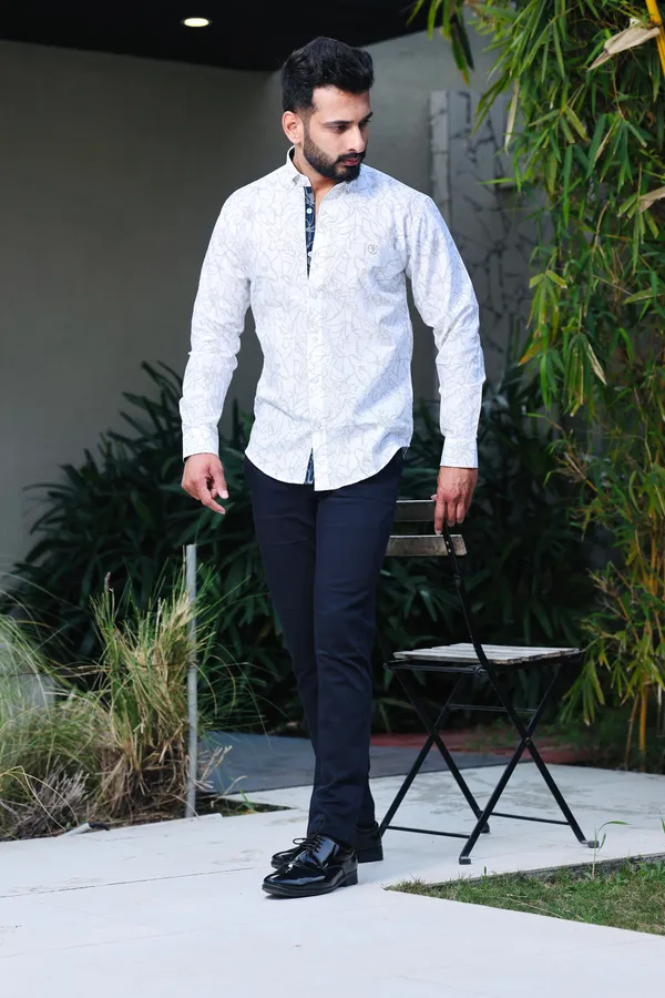 White_Cotton_Linen_Slim_Fit_Shirt_For_Men