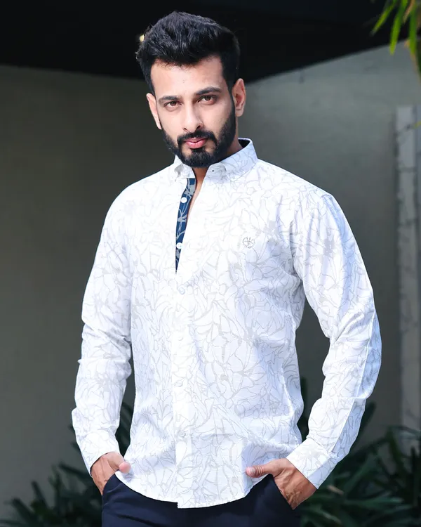 White_Cotton_Linen_Slim_Fit_Shirt_For_Men
