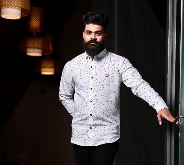 White_Cotton_Linen_Slim_Fit_Shirt_For_Men