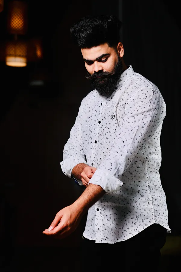 White_Cotton_Linen_Slim_Fit_Shirt_For_Men