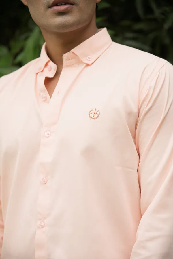 Orange_Cotton_Slim_Fit_Shirt_For_Men