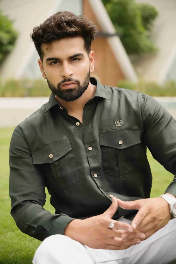 Green_Cotton_Regular_Fit_Shirt_For_Men
