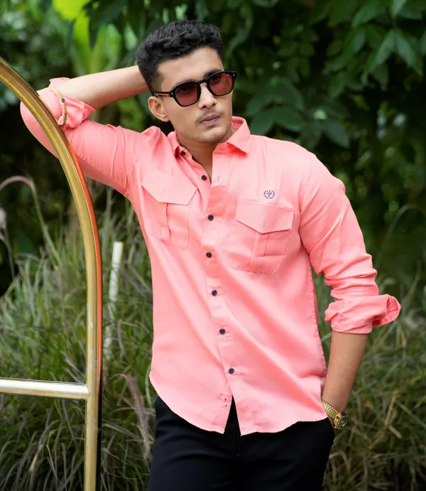 Orange_Cotton_Regular_Fit_Shirt_For_Men