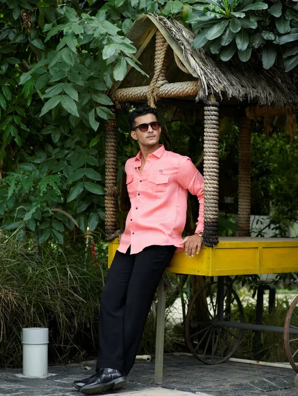 Orange_Cotton_Regular_Fit_Shirt_For_Men
