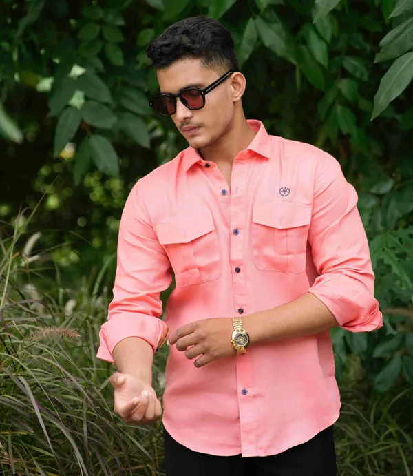 Orange_Cotton_Regular_Fit_Shirt_For_Men