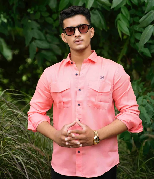 Orange_Cotton_Regular_Fit_Shirt_For_Men