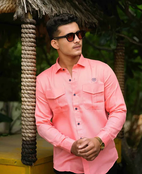 Orange_Cotton_Regular_Fit_Shirt_For_Men