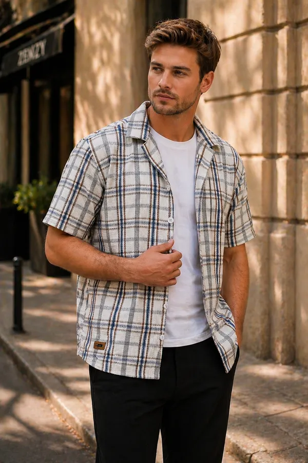 Grey_&_White_Cotton_Regular_Fit_Shirt_For_Men