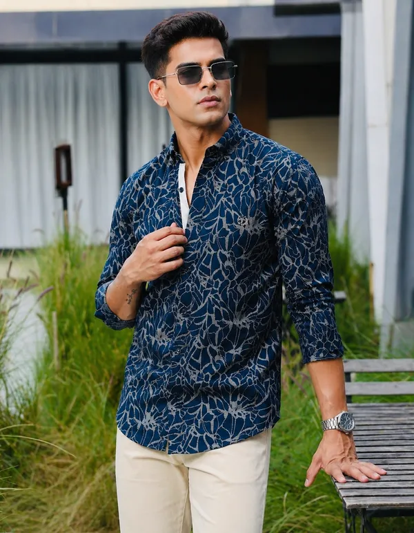 Blue_Cotton_Linen_Regular_Fit_Shirt_For_Men