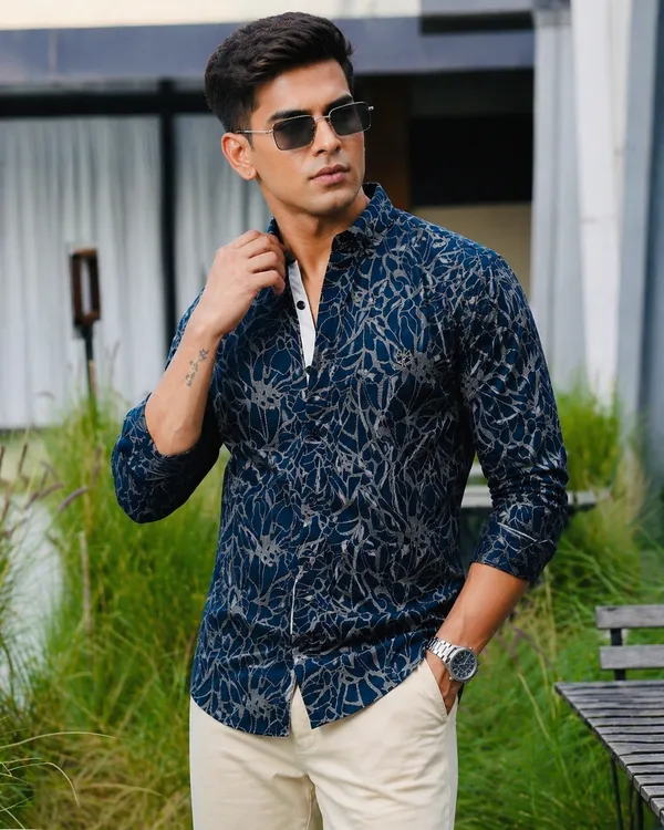 Blue_Cotton_Linen_Regular_Fit_Shirt_For_Men