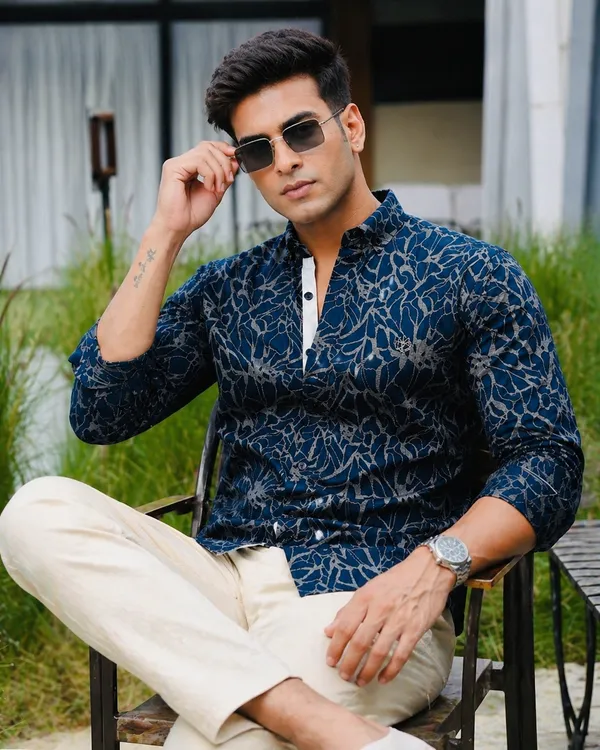 Blue_Cotton_Linen_Regular_Fit_Shirt_For_Men