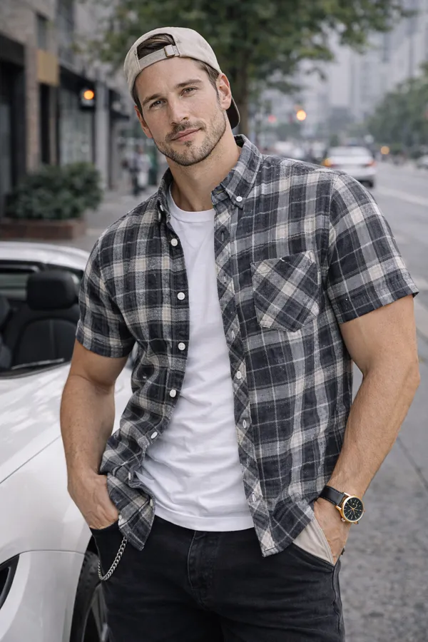 Grey_White_Check_Cotton_Linen_Regular_Fit_Shirt_For_Men