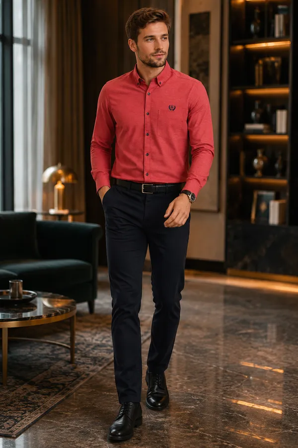 Crimson_Red_Cotton_Linen_Regular_Fit_Shirt_For_Men