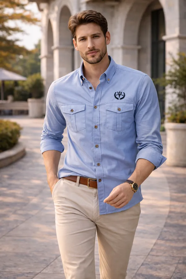 Sky_Blue_Cotton_Linen_Regular_Fit_Shirt_For_Men