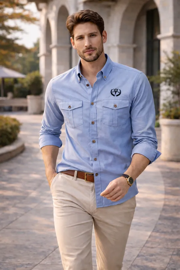 Sky_Blue_Cotton_Linen_Regular_Fit_Shirt_For_Men