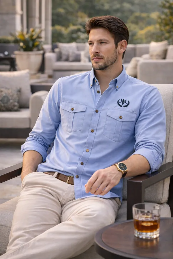 Sky_Blue_Cotton_Linen_Regular_Fit_Shirt_For_Men