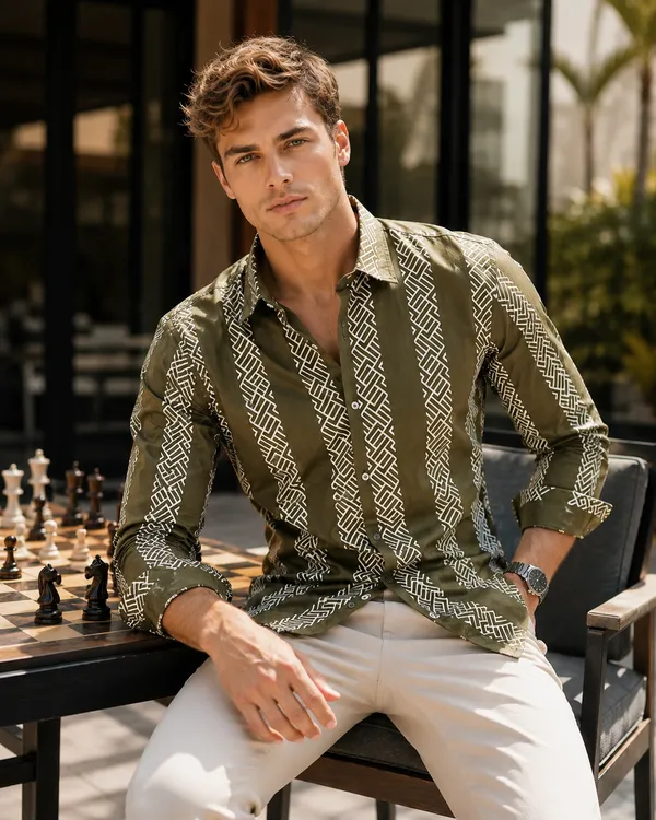 Basil_Green_Cotton_Satin_Regular_Fit_Shirt_For_Men