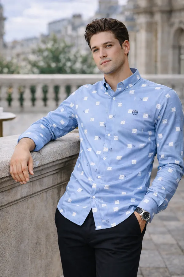 Blue_Cotton_Slim_Fit_Shirt_For_Men