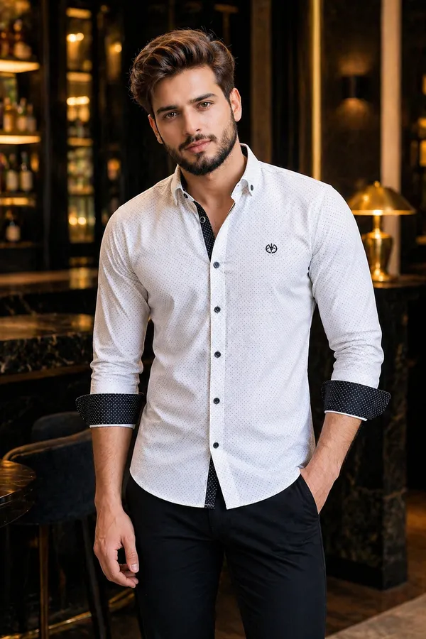 White_Cotton_Regular_Fit_Shirt_For_Men