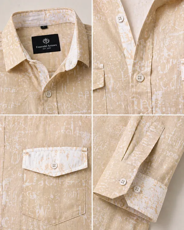 Beige_Printed_Cotton_Linen_Regular_Fit_Shirt_For_Men