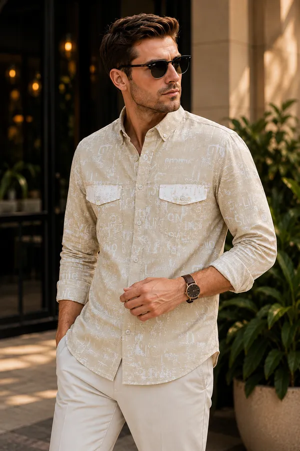 Beige_Printed_Cotton_Linen_Regular_Fit_Shirt_For_Men
