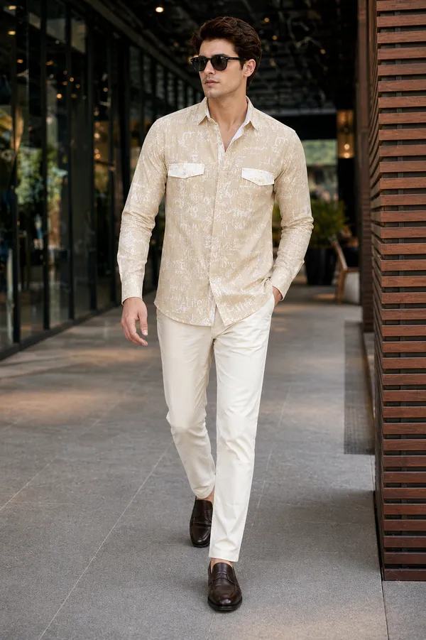 Beige_Printed_Cotton_Linen_Regular_Fit_Shirt_For_Men