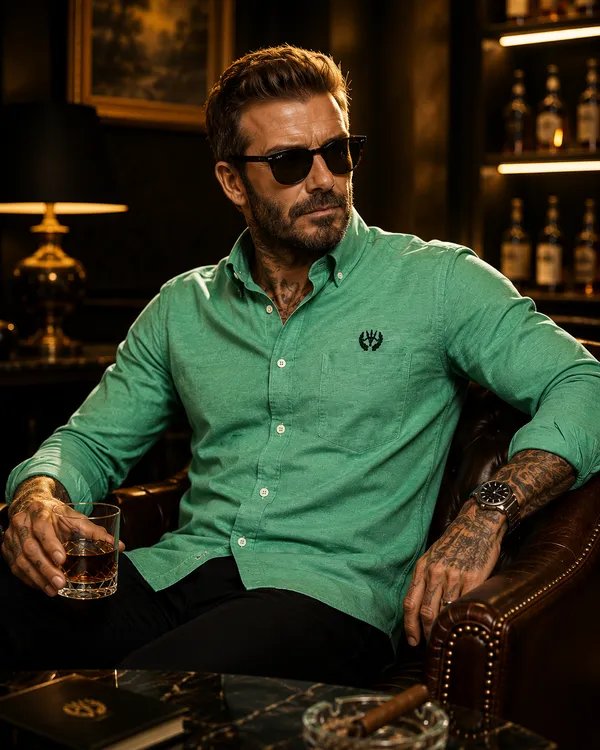 Green_Cotton_Linen_Regular_Fit_Shirt_For_Men