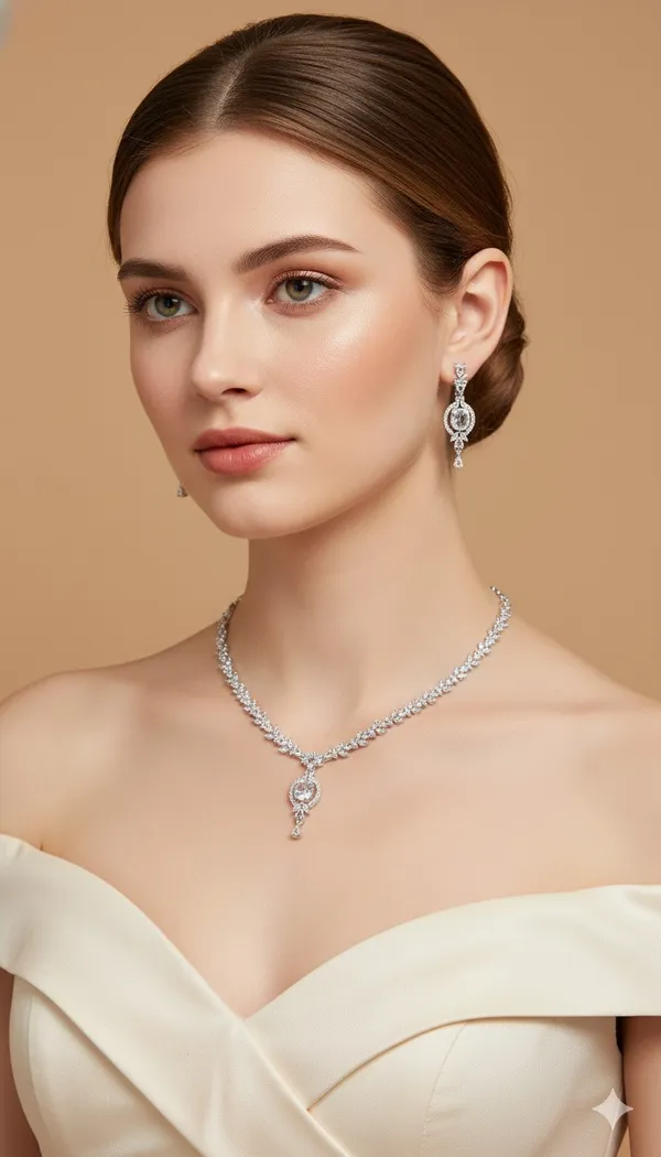 White_Metal_Premium_&_Elegant_Ad_Necklace_For_Women