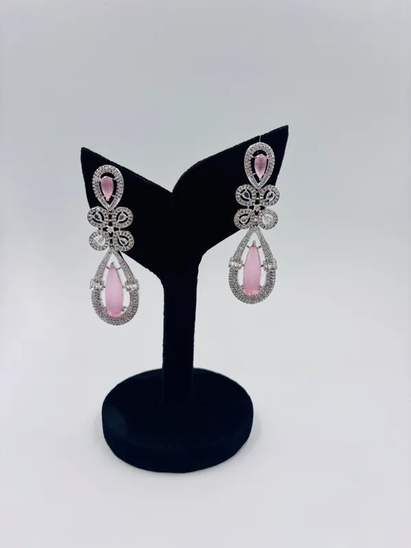 Light_Pink_Metal_Premium_&_Elegant_Long_Earrings_For_Women