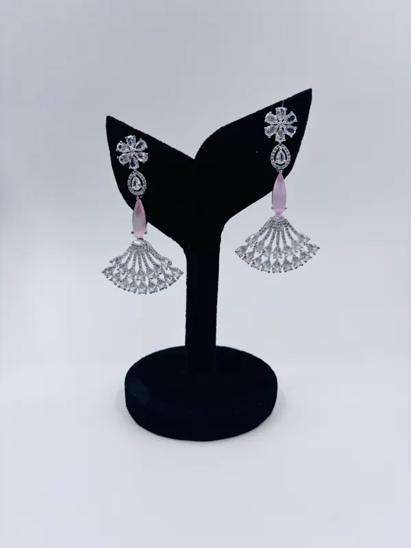 Light_Pink_Metal_Premium_&_Elegant_Long_Earrings_For_Women