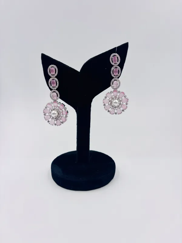 Light_Pink_Metal_Premium_&_Elegant_Long_Earrings_For_Women