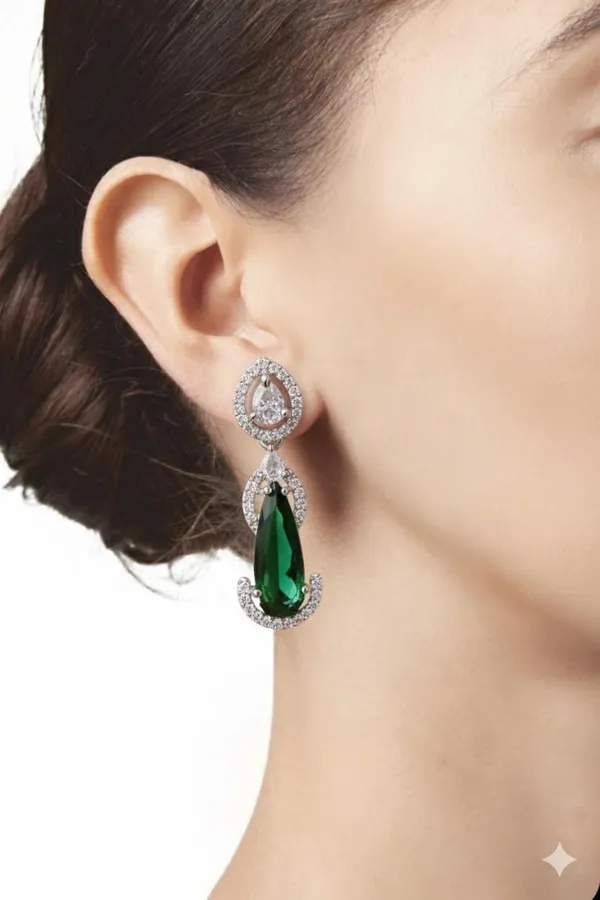 Green_Metal_Premium_&_Elegant_Long_Earrings_For_Women