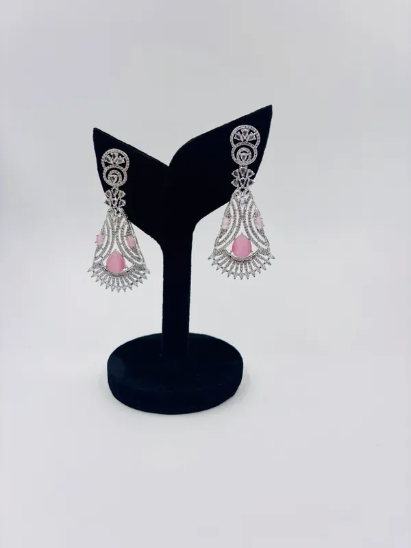 Light_Pink_Metal_Premium_&_Elegant_Long_Earrings_For_Women