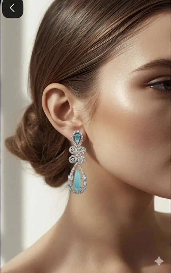 Sky_Blue_Metal_Premium_&_Elegant_Long_Earrings_For_Women