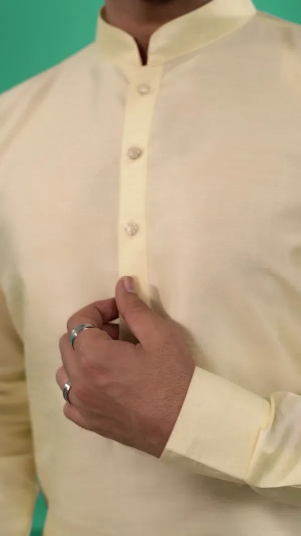 Men_Pale_Yellow_Dupion_Silk_Solid_Straight_Kurta_with_Pajamas